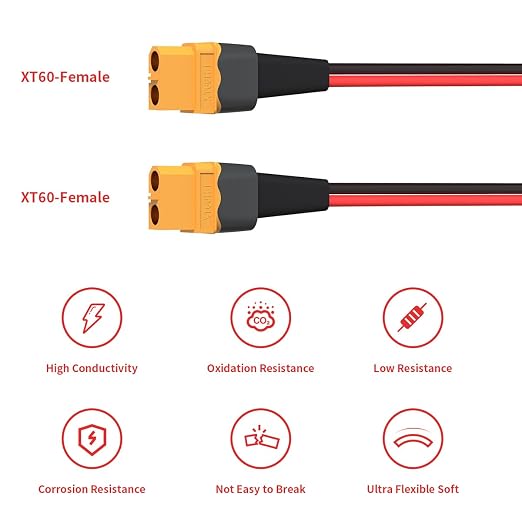 10AWG XT60 Female to Female