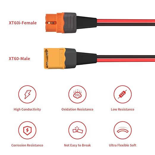 10AWG XT60 Male-XT60i