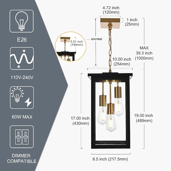 Clear Glass, Black & Brass