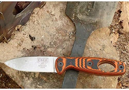 Orange/Black G-10, Carabiner Attachment Hole