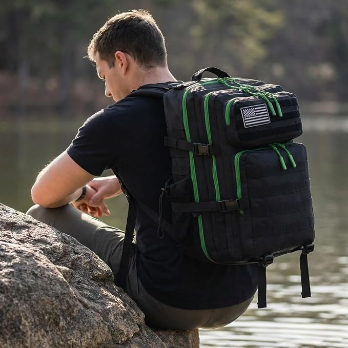 Black With Green Zipper