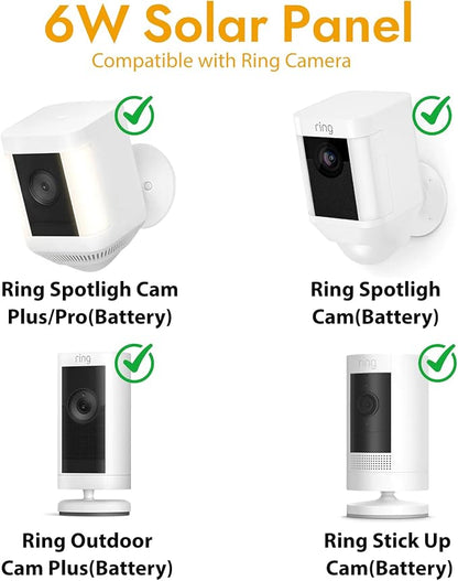 White Solar Panel for Ring Camera