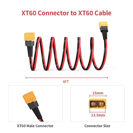 10AWG XT60 Male to Male