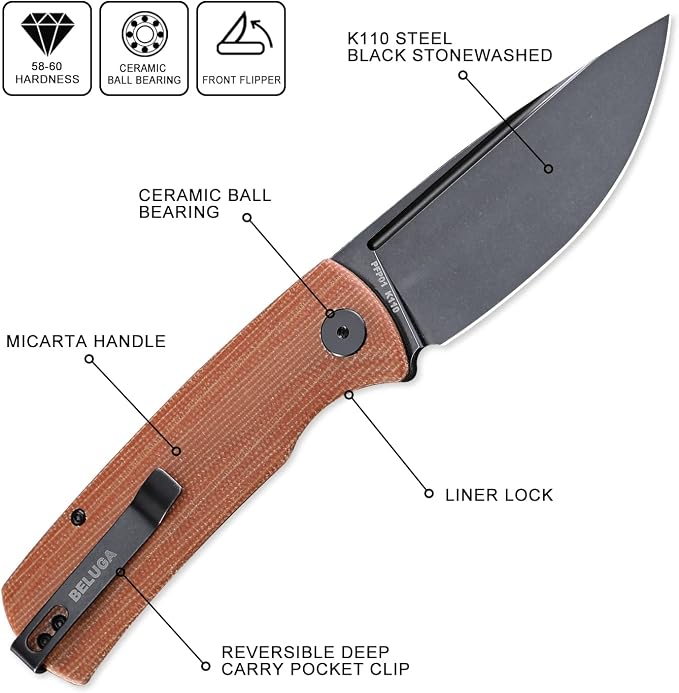 Brown Micarta Stonewashed