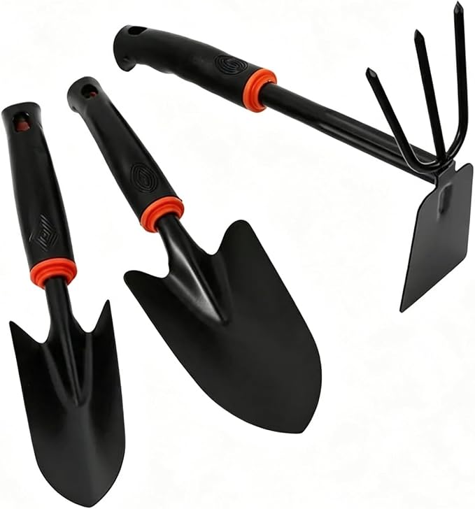 3PCS (Hoe + Large Trowel + Small Trowel) Black