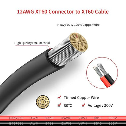 12AWG XT60 Female to Female