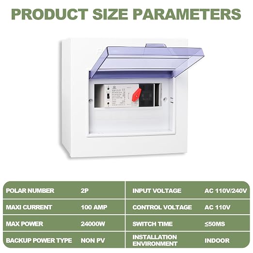 2P 100A AC110V with Metal Distribution Box-White