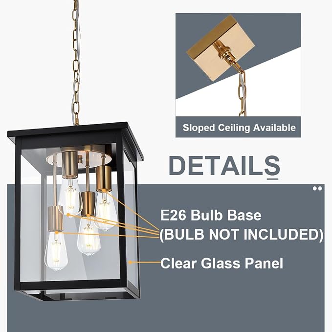 Clear Glass, Black & Brass