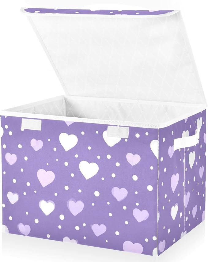 Purple Valentine Hearts Dots