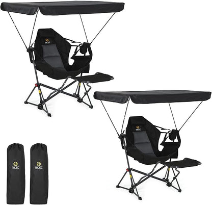 Black With Footrest & Canopy 2 Pack