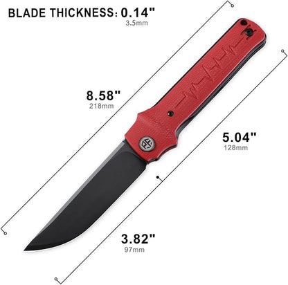 Red Micarta Stonewashed