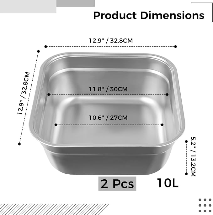 2PCS Kitchen Sink Dish Tub (12.9IN)