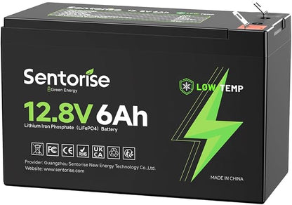 Sentorise 12.8V 6Ah battery — 6Ah option only; product photo