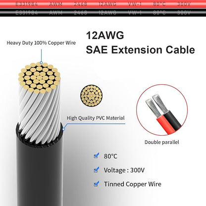 8 Pieces SAE Cable