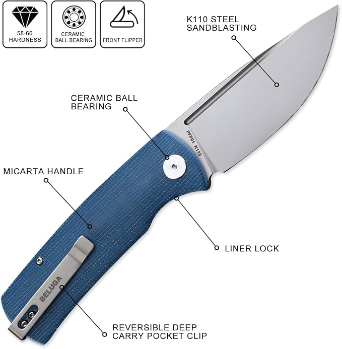Blue Micarta Sandblasting
