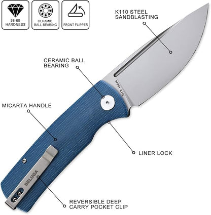 Blue Micarta Sandblasting