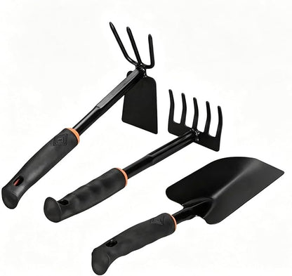 3PCS (Hoe + Rake + Large Trowel) Black