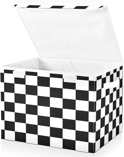 White And Black Checked Art