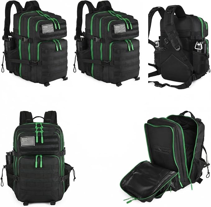 Black With Green Zipper