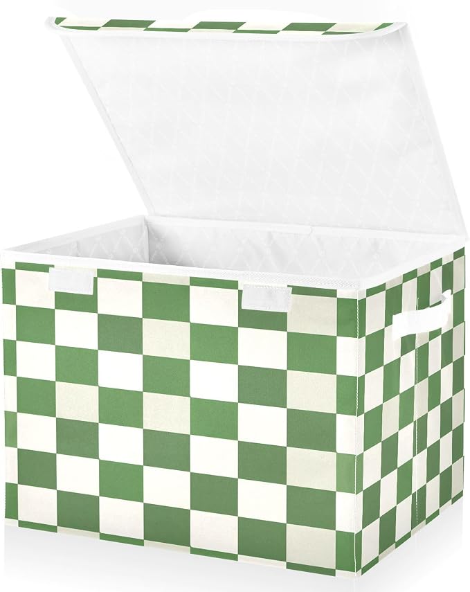 Green And White Checkered Background
