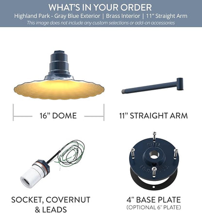 Gray Blue / Brass