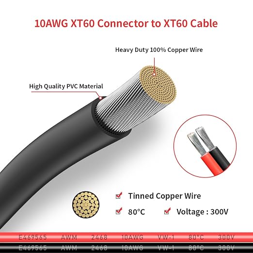 10AWG XT60 Female to Female