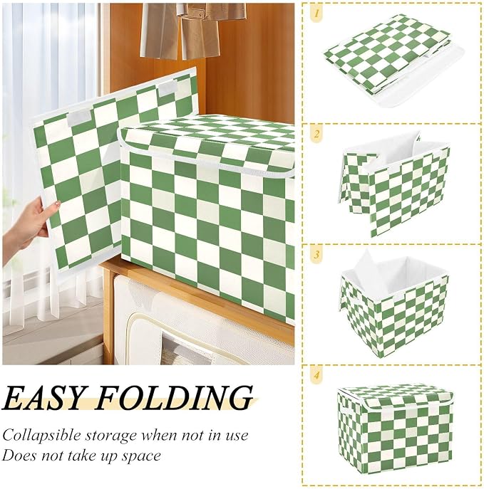 Green And White Checkered Background