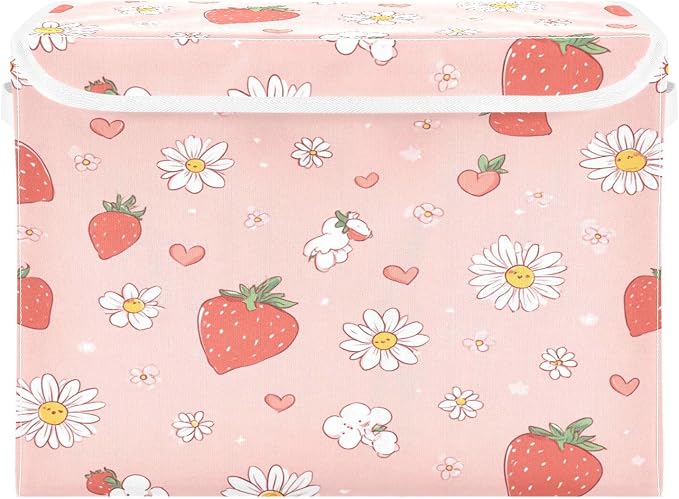 Pink Daisy Strawberry Hearts