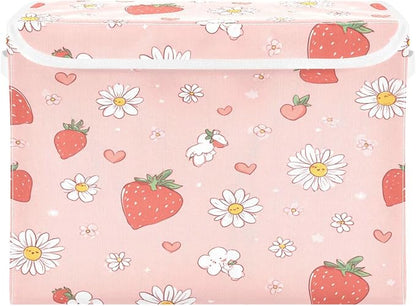Pink Daisy Strawberry Hearts