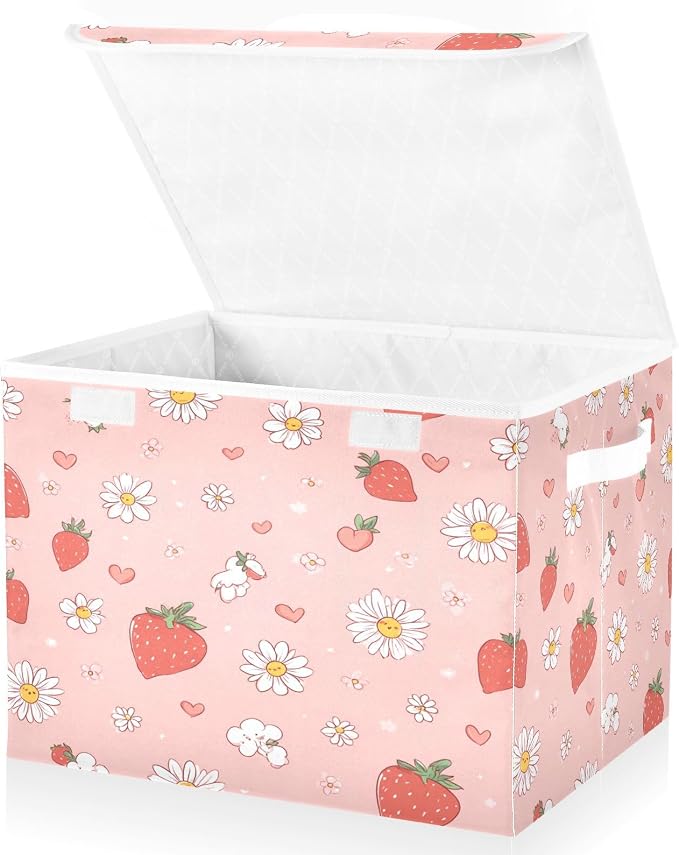 Pink Daisy Strawberry Hearts