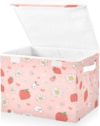 Pink Daisy Strawberry Hearts