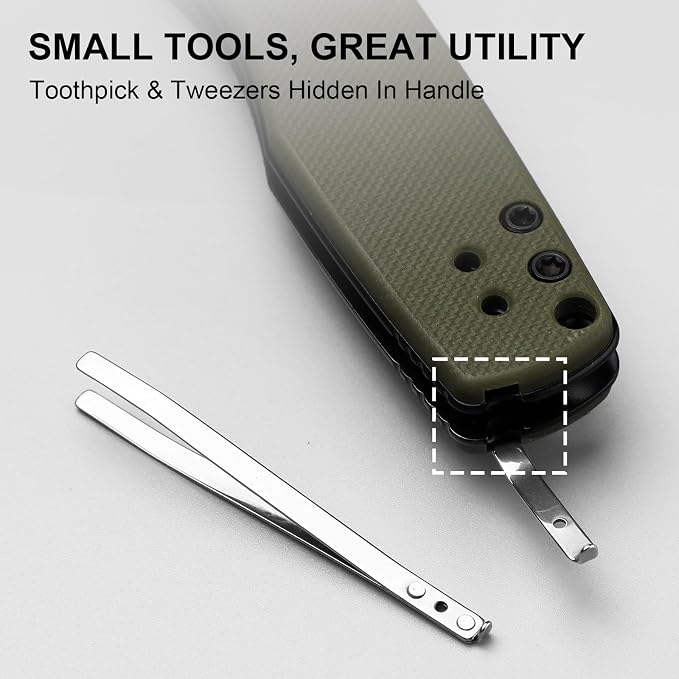 D2 Steel+Olive Green G10 Handle