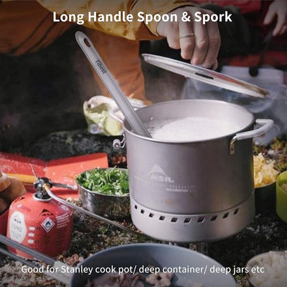 Titanium Long Spork and Spoon