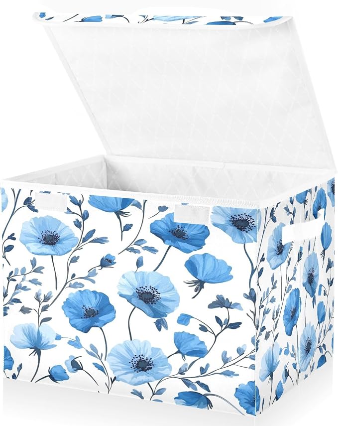 Blue Poppy Flowers and Branches