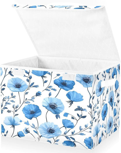 Blue Poppy Flowers and Branches
