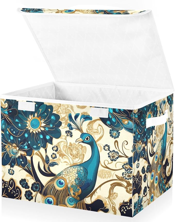 Beige Peacock Paisley Retro