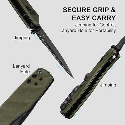 D2 Steel+Olive Green G10 Handle