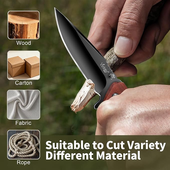 Wood Handle + Black Blade