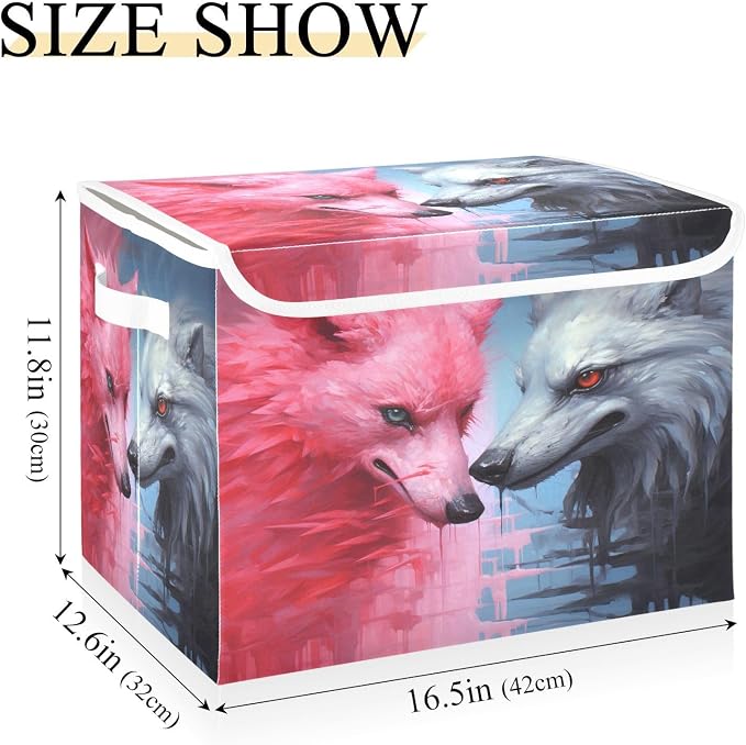 Fantasy White Pink Wolf Animal