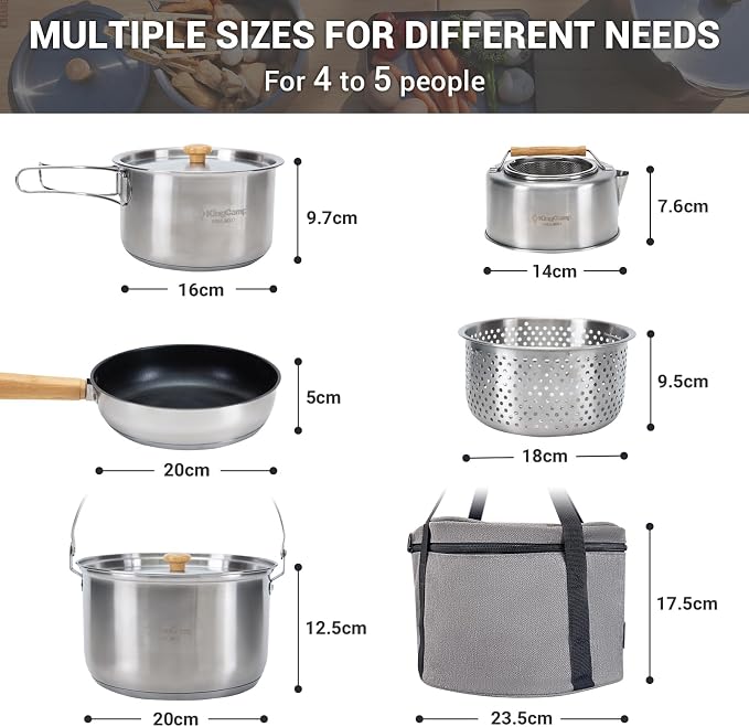 SILVER - 4-6 PERSON COOKWARE SET WITH KETTLE