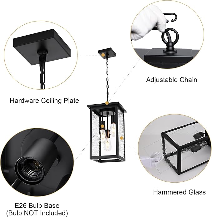 Hammered Glass, Black
