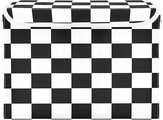 White And Black Checked Art