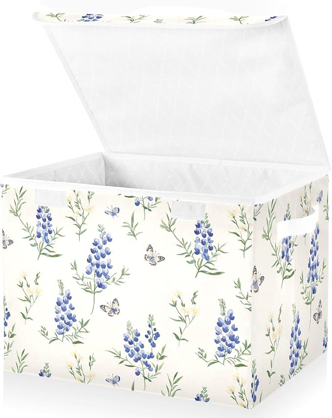 Bluebonnet Butterfly Simple White