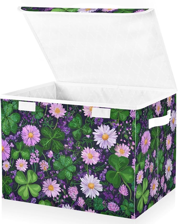 St. Patrick's Day Green Clovers Purple