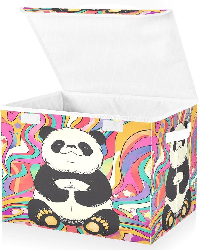 Panda Whit Colorful Background