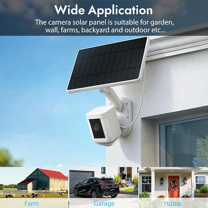 White Solar Panel for Ring Camera