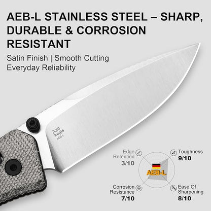 AEB-L Steel+Black Norplex UltreXMicarta Handle
