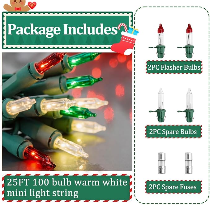 Warm White&Green&Red Light Green Wire