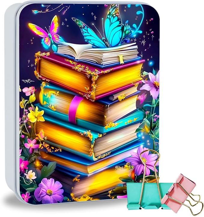Stack of Books Colors Flowers