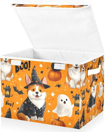 Halloween Corgi Pumpkins Ghosts Stars
